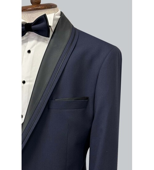 SUIT SARTORIA LACİVERT BÜYÜK BEDEN ÇIKMA YAKA DAMATLIK 5539