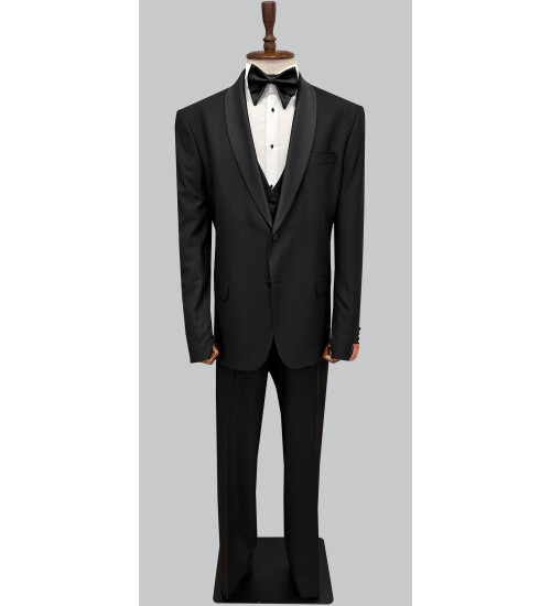 SUIT SARTORIA SİYAH BÜYÜK BEDEN ÇIKMA YAKA DAMATLIK 5635