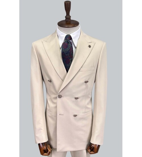 SUIT SARTORIA BEIGE DOUBLE BREASTED SUIT 2826