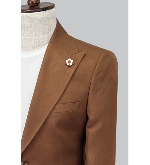 SUIT SARTORIA KAHVERENGİ KETEN TAKIM ELBİSE 2830