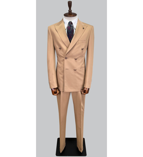 SUIT SARTORIA LIGHT BROWN DOUBLE BREASTED SUIT 2826