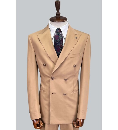 SUIT SARTORIA LIGHT BROWN DOUBLE BREASTED SUIT 2826