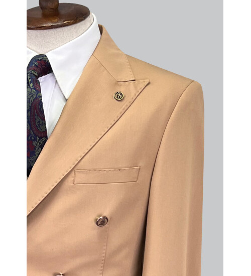 SUIT SARTORIA LIGHT BROWN DOUBLE BREASTED SUIT 2826