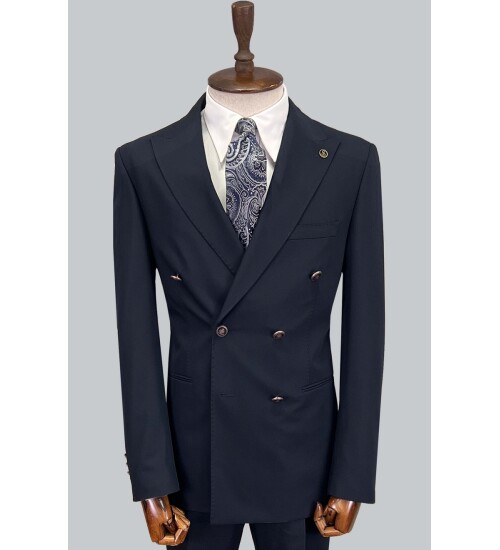 SUIT SARTORIA NAVY BLUE DOUBLE BREASTED SUIT 2826