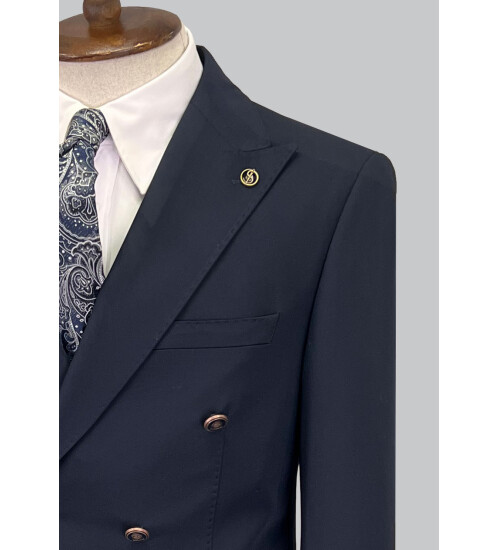 SUIT SARTORIA NAVY BLUE DOUBLE BREASTED SUIT 2826