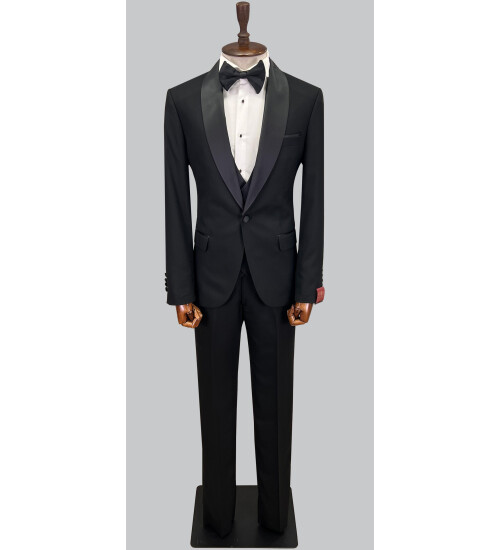 SUIT SARTORIA SİYAH ŞAL YAKA DAMATLIK 5629