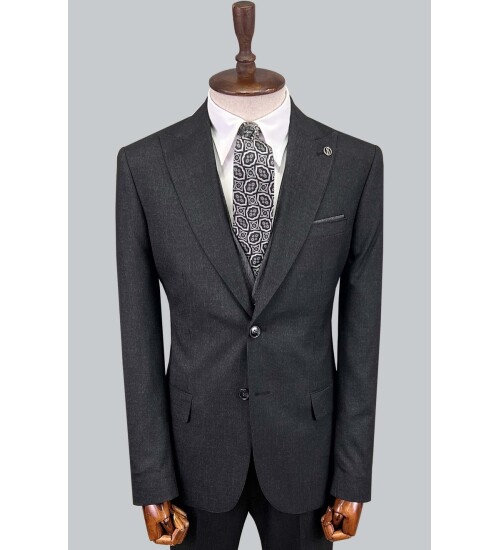 SUIT SARTORIA KOYU GRİ ÇİFT YÖNLÜ YELEKLİ TAKIM ELBİSE 2810
