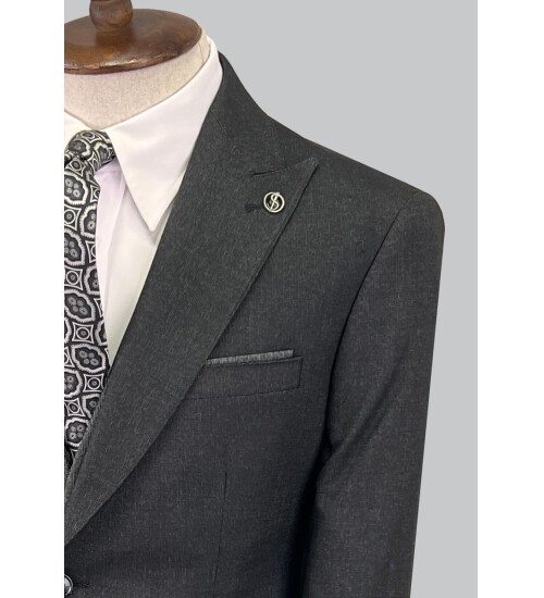 SUIT SARTORIA KOYU GRİ ÇİFT YÖNLÜ YELEKLİ TAKIM ELBİSE 2810