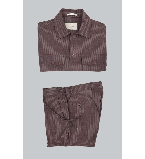 SUIT SARTORIA KAHVERENGİ ÇİZGİLİ SPOR TAKIM ELBİSE 2787