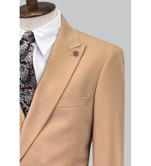 SUIT SARTORIA LIGHT BROWN DOUBLE BREASTED SUIT 2774