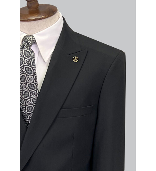 SUIT SARTORIA BLACK DOUBLE BREASTED SUIT 2774
