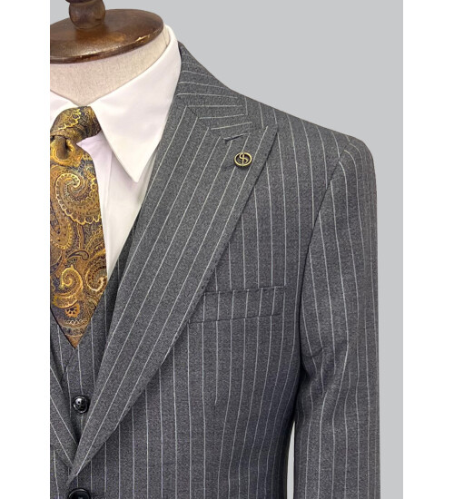 SUIT SARTORIA ÇİZGİLİ GRİ TAKIM ELBİSE 2760