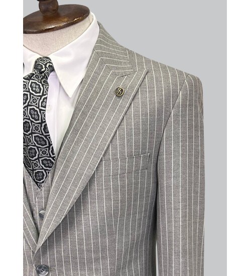 SUIT SARTORIA ÇİZGİLİ GRİ TAKIM ELBİSE 2760
