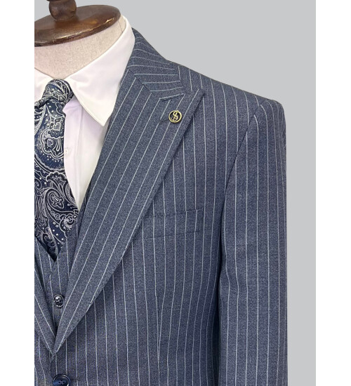 SUIT SARTORIA ÇİZGİLİ MAVİ TAKIM ELBİSE 2760