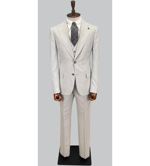 SUIT SARTORIA ÇİZGİLİ AÇIK GRİ TAKIM ELBİSE 2760