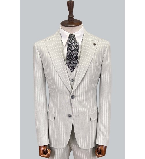 SUIT SARTORIA ÇİZGİLİ AÇIK GRİ TAKIM ELBİSE 2760