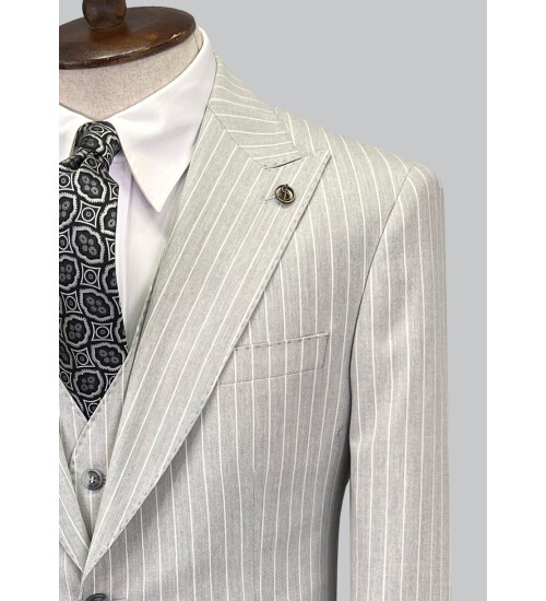 SUIT SARTORIA ÇİZGİLİ AÇIK GRİ TAKIM ELBİSE 2760
