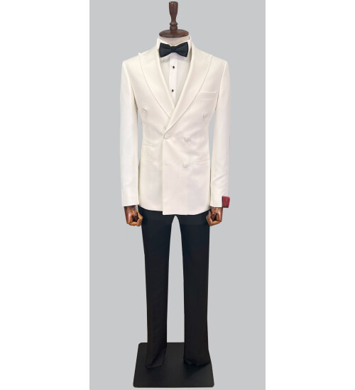 SUIT SARTORIA WHITE DOUBLE BREASTED TUXEDO 5613
