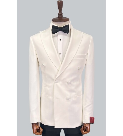 SUIT SARTORIA WHITE DOUBLE BREASTED TUXEDO 5613