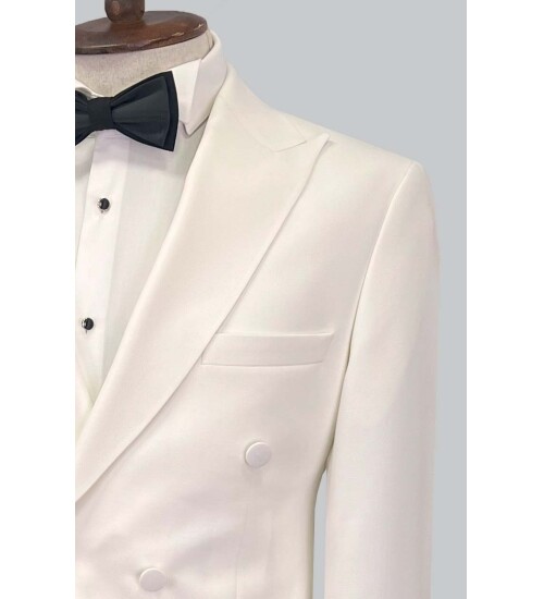 SUIT SARTORIA WHITE DOUBLE BREASTED TUXEDO 5613