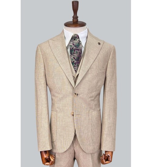 SUIT SARTORIA AÇIK KAHVERENGİ KETEN TAKIM ELBİSE 2675