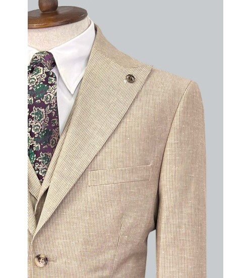 SUIT SARTORIA AÇIK KAHVERENGİ KETEN TAKIM ELBİSE 2675