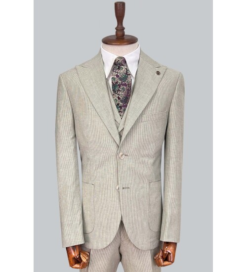 SUIT SARTORIA YEŞİL KETEN TAKIM ELBİSE 2675