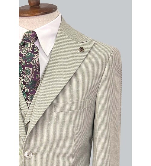 SUIT SARTORIA YEŞİL KETEN TAKIM ELBİSE 2675
