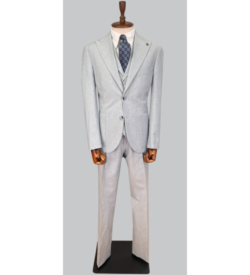 SUIT SARTORIA AÇIK MAVİ KETEN TAKIM ELBİSE  2675