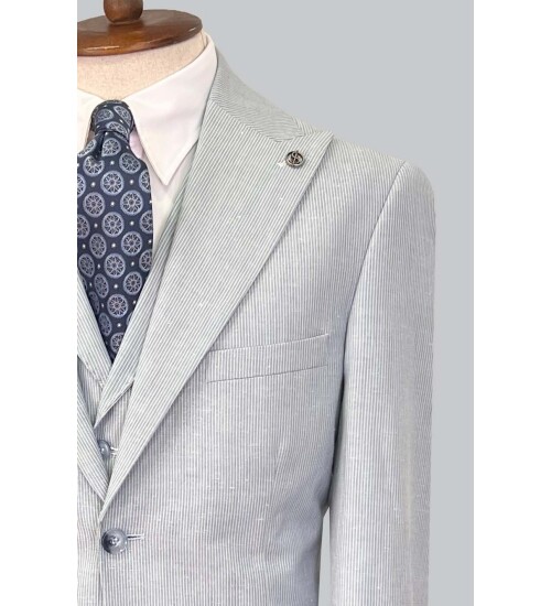 SUIT SARTORIA AÇIK MAVİ KETEN TAKIM ELBİSE  2675