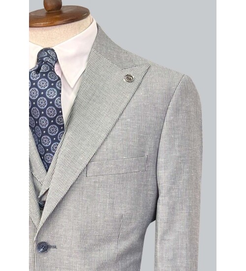 SUIT SARTORIA MAVİ KETEN TAKIM ELBİSE 2675