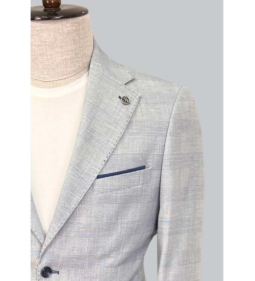 SUIT SARTORIA AÇIK MAVİ KETEN TAKIM ELBİSE 2616