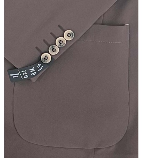 SUIT SARTORIA ÇIKMA YAKA KAPÜŞONLU KAHVERENGİ PERFORMANS TAKIM 2630