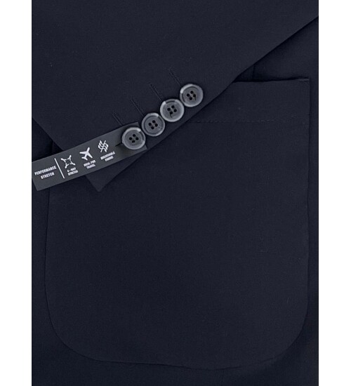 SUIT SARTORIA ÇIKMA YAKA KAPÜŞONLU SİYAH PERFORMANS TAKIM 2630