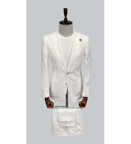 SUIT SARTORIA WHITE LINEN SUIT 2584