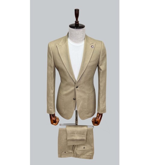 SUIT SARTORIA KAHVERENGİ KETEN TAKIM ELBİSE 2584