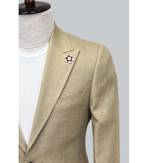 SUIT SARTORIA KAHVERENGİ KETEN TAKIM ELBİSE 2584