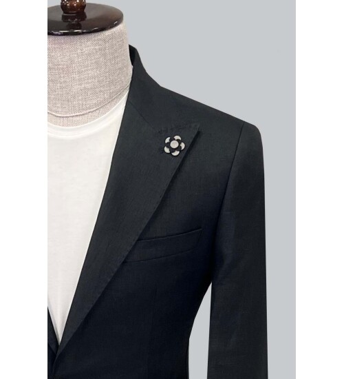 SUIT SARTORIA SİYAH KETEN TAKIM ELBİSE 2584