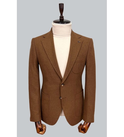 SUIT SARTORIA BROWN WOOL JACKET 4408