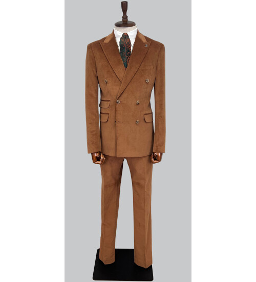 SUIT SARTORIA BROWN DOUBLE BREASTED SUIT 2499