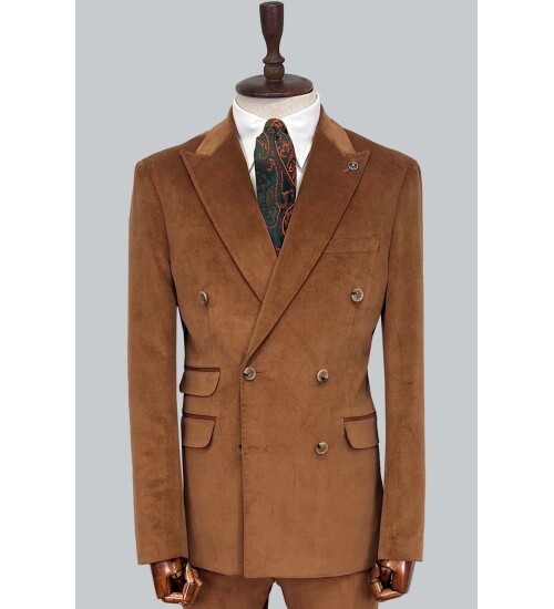 SUIT SARTORIA BROWN DOUBLE BREASTED SUIT 2499