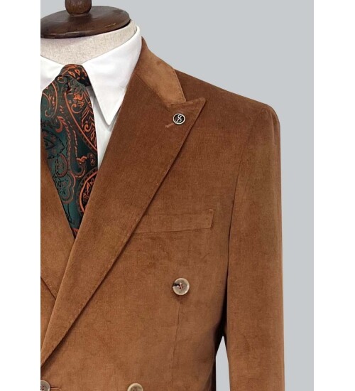 SUIT SARTORIA BROWN DOUBLE BREASTED SUIT 2499