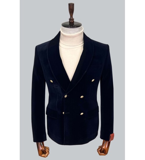 SUIT SARTORIA NAVY BLUE VELVET JACKET 4407