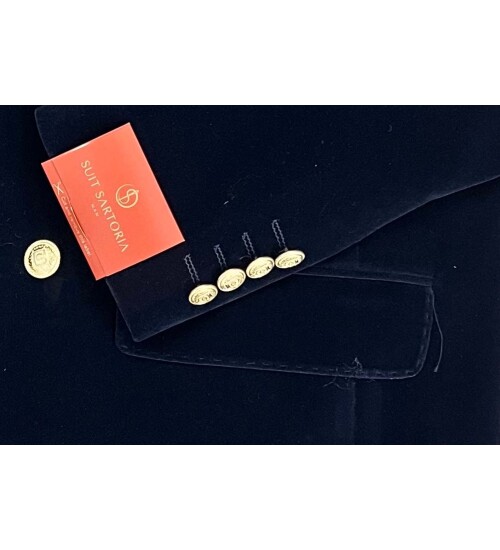 SUIT SARTORIA NAVY BLUE VELVET JACKET 4407