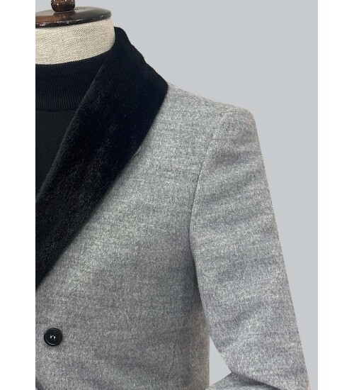 SUIT SARTORIA ÇIKARILABİLİR YAKA GRİ KABAN 8082