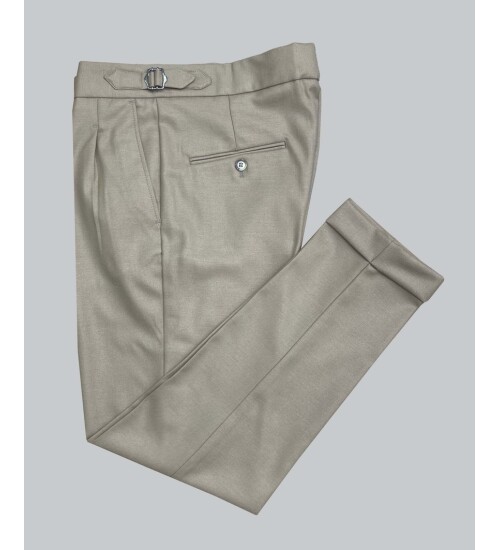 SUIT SARTORIA BEIGE LINEN TROUSERS 1116