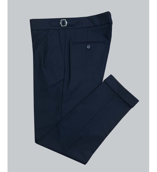 SUIT SARTORIA NAVY BLUE LINEN TROUSERS 1116