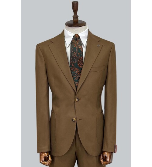 SUIT SARTORIA WOOL BROWN SUIT 2448
