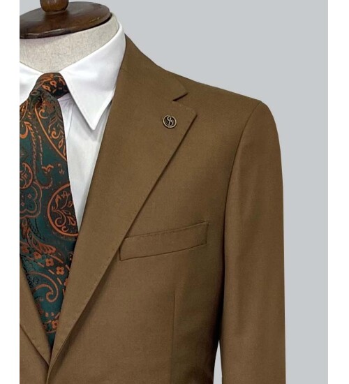 SUIT SARTORIA WOOL BROWN SUIT 2448