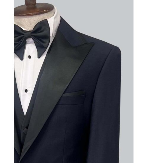 SUIT SARTORIA NAVY BLUE WOOL TUXEDO 5568